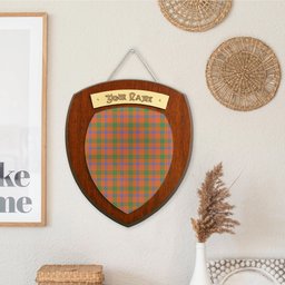 ScotsTee Shop Scottish Ross Ancient Clan Tartan Wooden Wall Plaque Personalize with Your Name