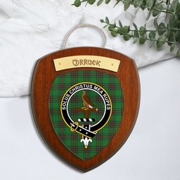 ScotsTee Shop Scottish Orrock Clan Crest Scottish Tartan Wooden Wall Plaque