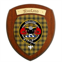 ScotsTee Shop Scottish MacLeod Clan Crest Scottish Tartan Wooden Wall Plaque