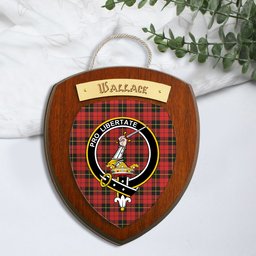 ScotsTee Shop Scottish Wallace Modern Clan Crest Scottish Tartan Wooden Wall Plaque