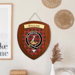 ScotsTee Shop Scottish Wallace Modern Clan Crest Scottish Tartan Wooden Wall Plaque