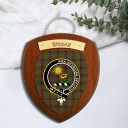 ScotsTee Shop Scottish Buchan Modern Clan Crest Scottish Tartan Wooden Wall Plaque