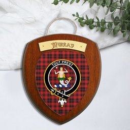 ScotsTee Shop Scottish Murray of Ochtertyre Modern Clan Crest Scottish Tartan Wooden Wall Plaque