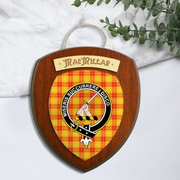 ScotsTee Shop Scottish MacMillan Clan Crest Scottish Tartan Wooden Wall Plaque
