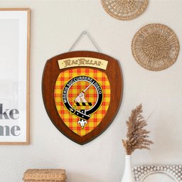 ScotsTee Shop Scottish MacMillan Clan Crest Scottish Tartan Wooden Wall Plaque