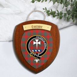 ScotsTee Shop Scottish Cheyne Clan Crest Scottish Tartan Wooden Wall Plaque