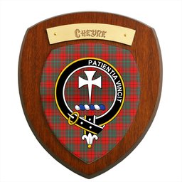ScotsTee Shop Scottish Cheyne Clan Crest Scottish Tartan Wooden Wall Plaque