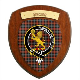 ScotsTee Shop Scottish Brown Ancient Clan Crest Scottish Tartan Wooden Wall Plaque