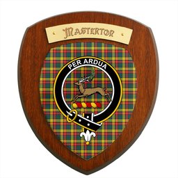 ScotsTee Shop Scottish Masterton Clan Crest Scottish Tartan Wooden Wall Plaque