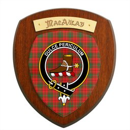 ScotsTee Shop Scottish MacAulay Modern Clan Crest Scottish Tartan Wooden Wall Plaque