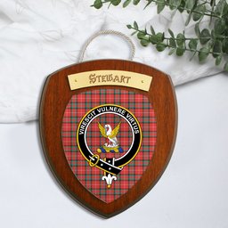 ScotsTee Shop Scottish Stewart Stuart of Bute Clan Crest Scottish Tartan Wooden Wall Plaque