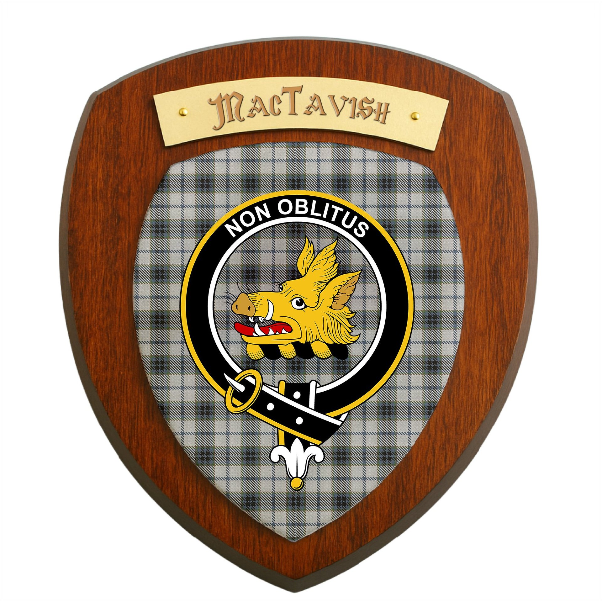 ScotsTee Shop Scottish MacTavish of Dunardry Dress Clan Crest Scottish Tartan Wooden Wall Plaque