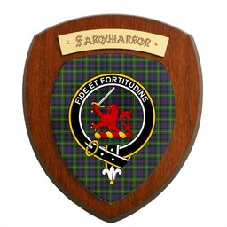 ScotsTee Shop Scottish Farquharson Clan Crest Scottish Tartan Wooden Wall Plaque