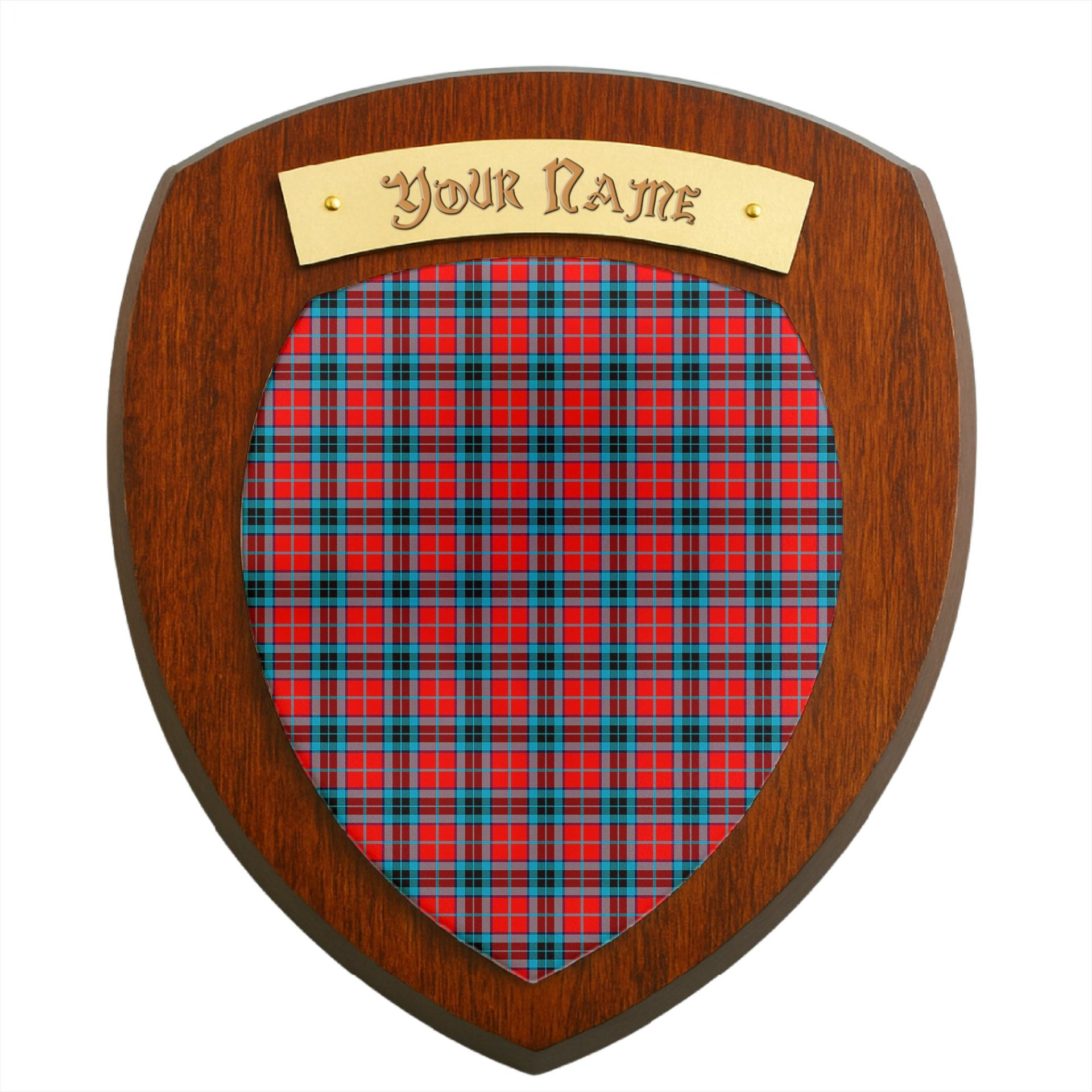 ScotsTee Shop Scottish MacTavish Modern Clan Tartan Wooden Wall Plaque Personalize with Your Name