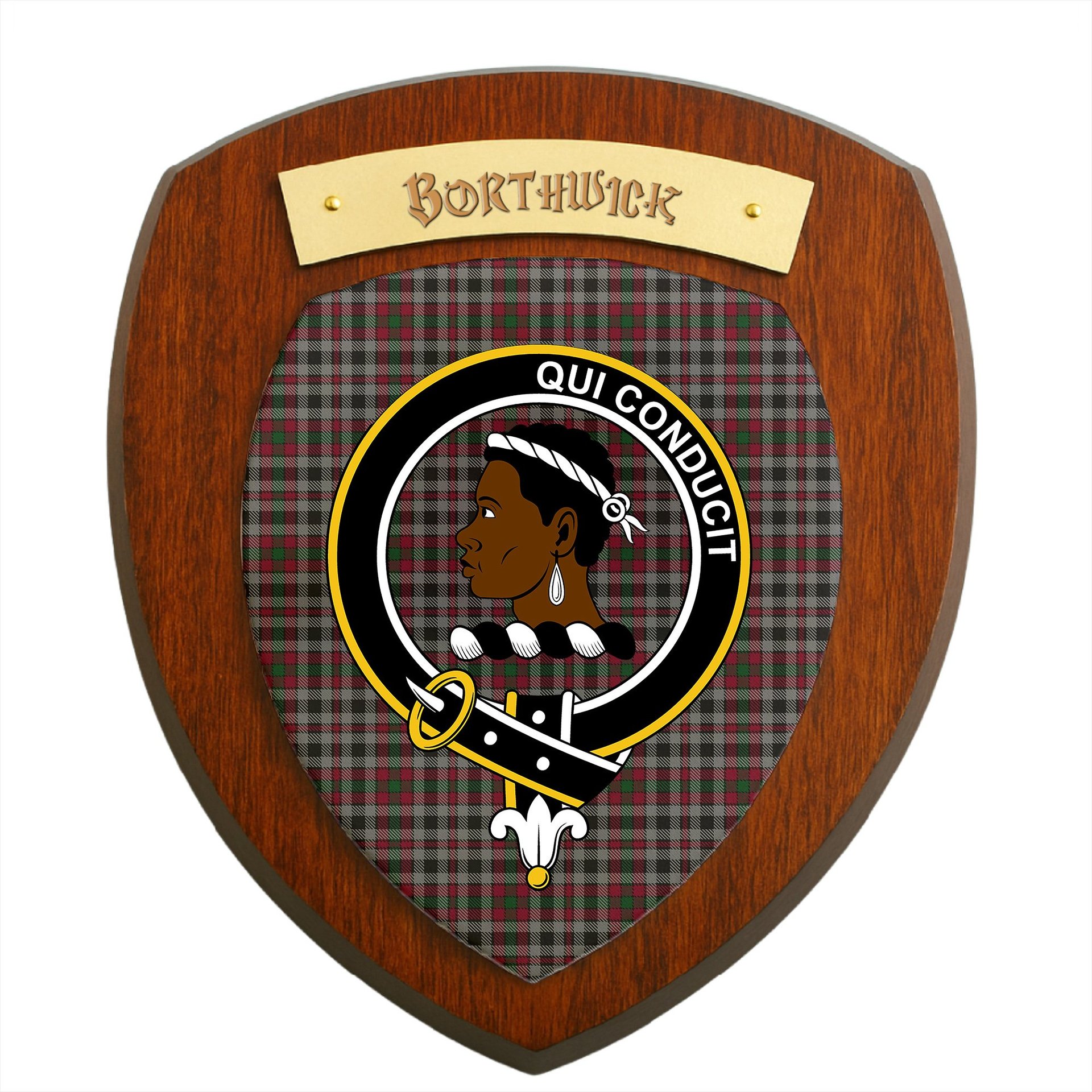 ScotsTee Shop Scottish Borthwick Clan Crest Scottish Tartan Wooden Wall Plaque