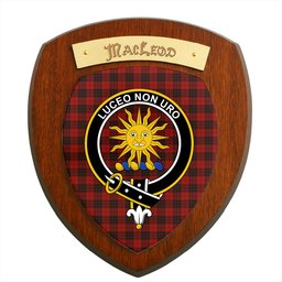 ScotsTee Shop Scottish MacLeod of Raasay Highland Clan Crest Scottish Tartan Wooden Wall Plaque