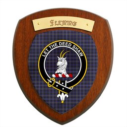 ScotsTee Shop Scottish Fleming Clan Crest Scottish Tartan Wooden Wall Plaque