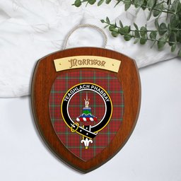 ScotsTee Shop Scottish Morrison Red Clan Crest Scottish Tartan Wooden Wall Plaque