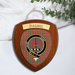 ScotsTee Shop Scottish Dalzell Ancient Clan Crest Scottish Tartan Wooden Wall Plaque