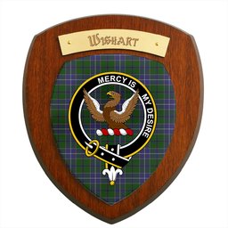 ScotsTee Shop Scottish Wishart Hunting Clan Crest Scottish Tartan Wooden Wall Plaque