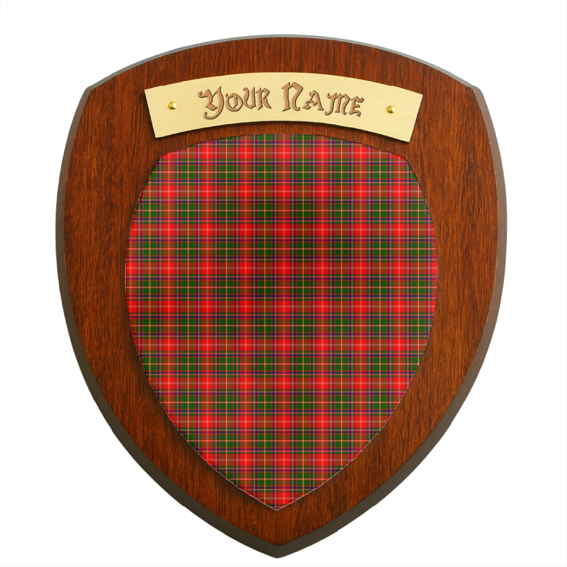 ScotsTee Shop Scottish Somerville Sc Clan Tartan Wooden Wall Plaque Personalize with Your Name