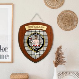 ScotsTee Shop Scottish McFarland Black White Ancient Clan Crest Scottish Tartan Wooden Wall Plaque