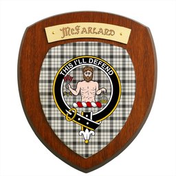ScotsTee Shop Scottish McFarland Black White Ancient Clan Crest Scottish Tartan Wooden Wall Plaque