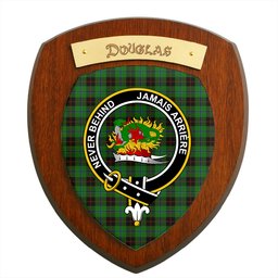 ScotsTee Shop Scottish Douglas Black Clan Crest Scottish Tartan Wooden Wall Plaque