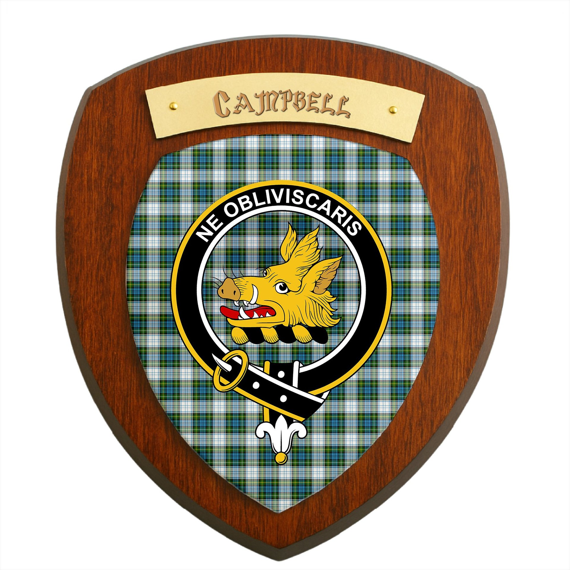 ScotsTee Shop Scottish Campbell Dress Clan Crest Scottish Tartan Wooden Wall Plaque