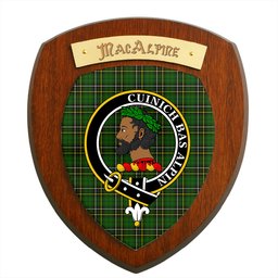 ScotsTee Shop Scottish MacAlpine Modern Clan Crest Scottish Tartan Wooden Wall Plaque