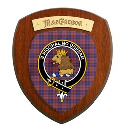 ScotsTee Shop Scottish MacGregor of Glengyle Clan Crest Scottish Tartan Wooden Wall Plaque