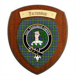 ScotsTee Shop Scottish Paterson SC Clan Crest Scottish Tartan Wooden Wall Plaque