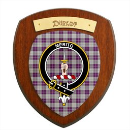 ScotsTee Shop Scottish Dunlop Dress Clan Crest Scottish Tartan Wooden Wall Plaque
