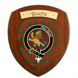 ScotsTee Shop Scottish Macfie Clan Crest Scottish Tartan Wooden Wall Plaque
