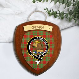 ScotsTee Shop Scottish Gregor Modern Clan Crest Scottish Tartan Wooden Wall Plaque