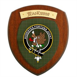 ScotsTee Shop Scottish MacKinnon Hunting Clan Crest Scottish Tartan Wooden Wall Plaque