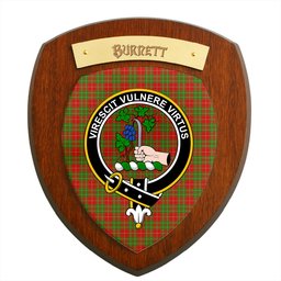 ScotsTee Shop Scottish Burnett Ancient Clan Crest Scottish Tartan Wooden Wall Plaque
