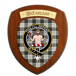 ScotsTee Shop Scottish McFarland Black White Clan Crest Scottish Tartan Wooden Wall Plaque