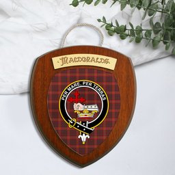 ScotsTee Shop Scottish MacDonald of Ardnamurchan Clan Crest Scottish Tartan Wooden Wall Plaque
