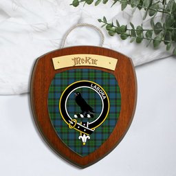 ScotsTee Shop Scottish McKie Clan Crest Scottish Tartan Wooden Wall Plaque