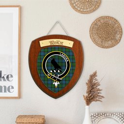 ScotsTee Shop Scottish McKie Clan Crest Scottish Tartan Wooden Wall Plaque