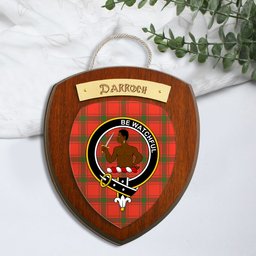 ScotsTee Shop Scottish Darroch Clan Crest Scottish Tartan Wooden Wall Plaque