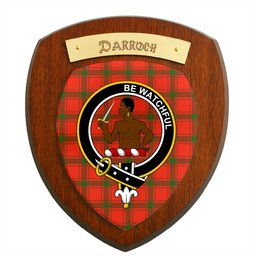 ScotsTee Shop Scottish Darroch Clan Crest Scottish Tartan Wooden Wall Plaque