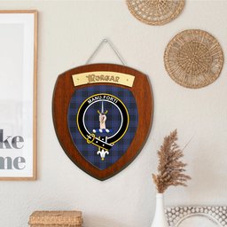 ScotsTee Shop Scottish Morgan Modern Clan Crest Scottish Tartan Wooden Wall Plaque