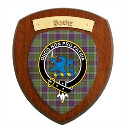 ScotsTee Shop Scottish Bowie Modern Clan Crest Scottish Tartan Wooden Wall Plaque