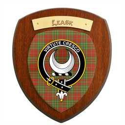 ScotsTee Shop Scottish Leask Ancient Clan Crest Scottish Tartan Wooden Wall Plaque