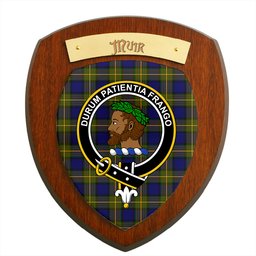 ScotsTee Shop Scottish Muir Clan Crest Scottish Tartan Wooden Wall Plaque