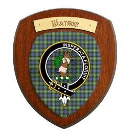 ScotsTee Shop Scottish Watson Ancient Clan Crest Scottish Tartan Wooden Wall Plaque