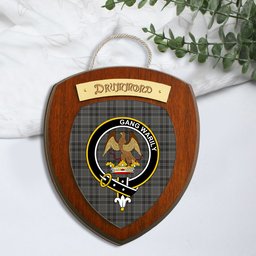 ScotsTee Shop Scottish Drummond Grey Clan Crest Scottish Tartan Wooden Wall Plaque