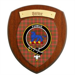 ScotsTee Shop Scottish Bruce Modern Clan Crest Scottish Tartan Wooden Wall Plaque